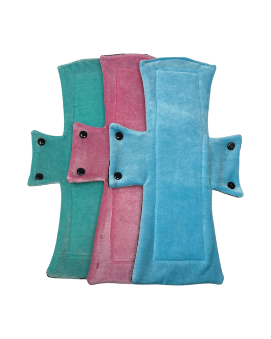 Light Coloured Bamboo Night/Postpartum Pads x3