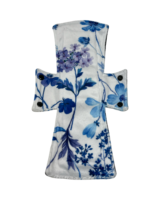Blue/Purple Flowers Minky Single Night/Postpartum Pad