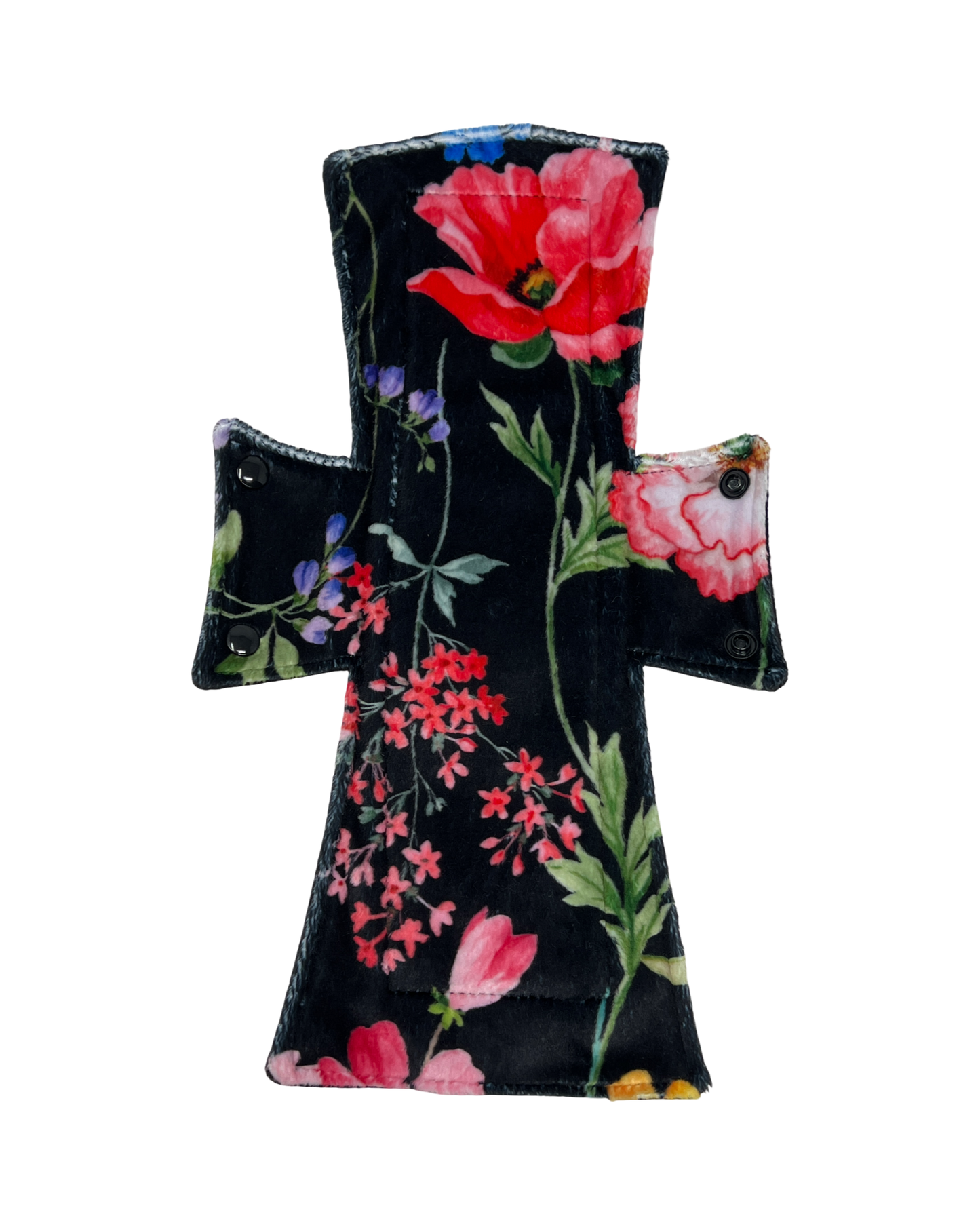 Black Wildflowers Minky Single Night/Postpartum Pad