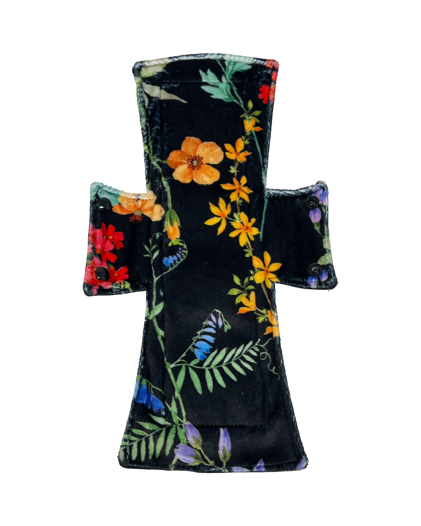 Black Wildflowers Minky Single Night/Postpartum Pad