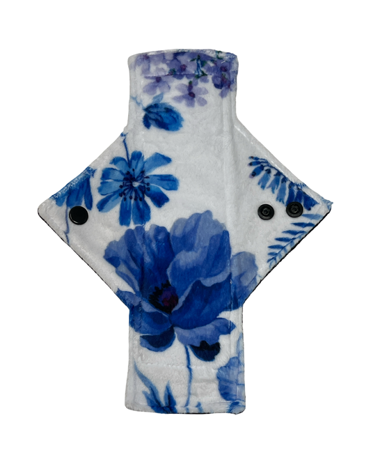 Blue/Purple Flowers Minky Single Heavy Flow Day Pad