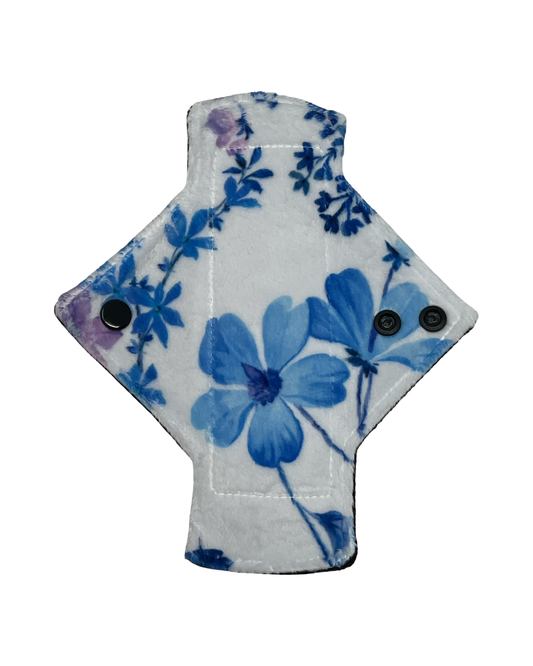 Blue & Purple Flowers Single Minky Pantyliner