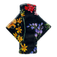 Black Wild Flowers Single Minky Pantyliner