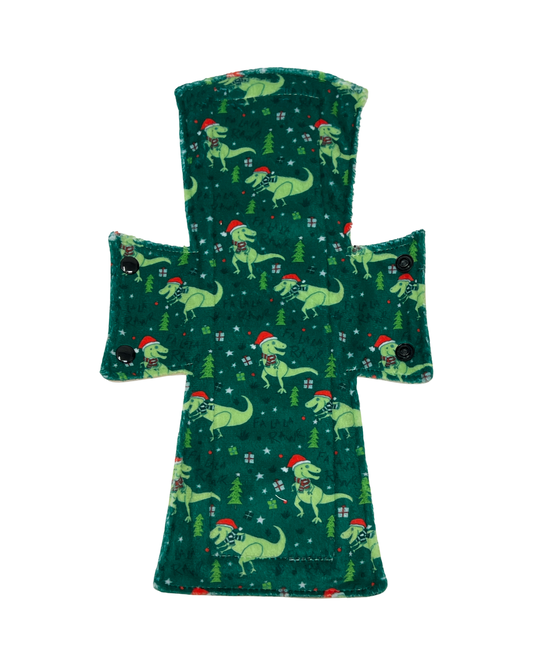 Santa Dinos Minky Single Night/Postpartum Pad