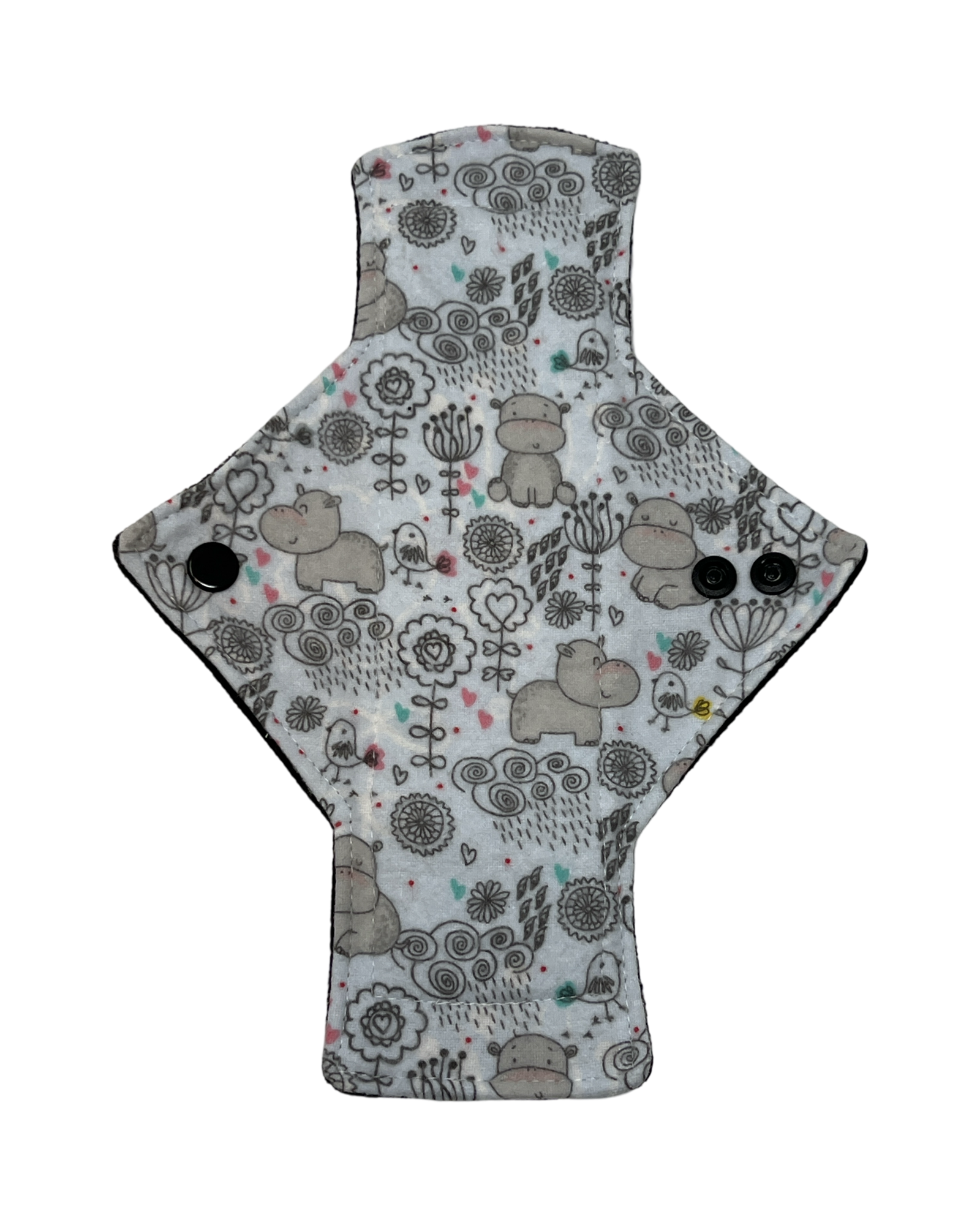 Stash Dash Event 2023 - Backed with Softshell Fleece Grey Hippos Limited Edition Cotton Single Heavy Flow Day Pad - Tree Hugger Cloth Pads