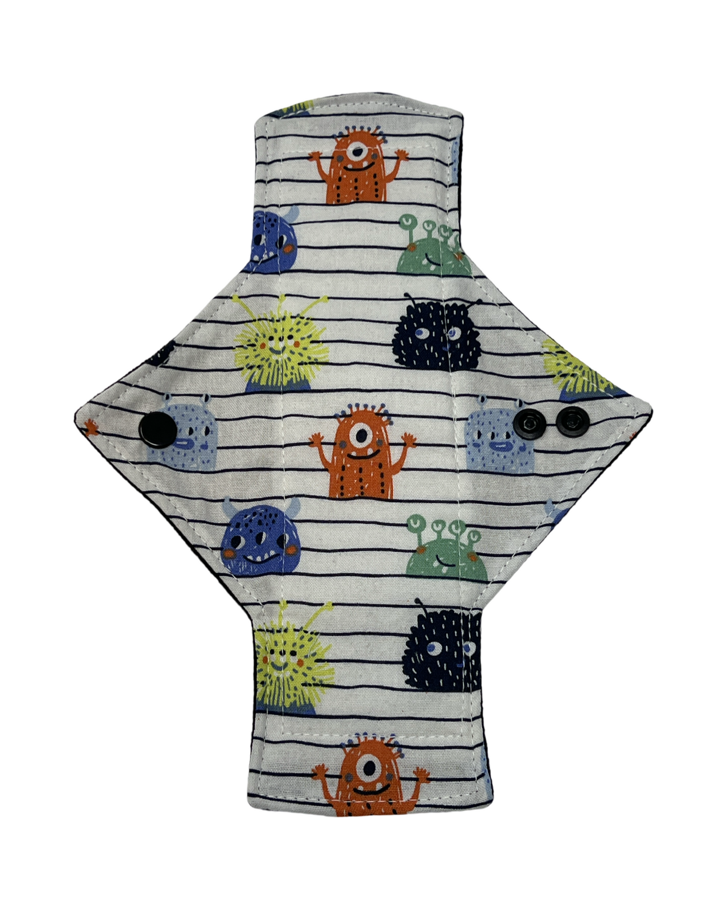 Stash Dash Event 2023 - Backed with Softshell Fleece Striped Monsters Limited Edition Cotton Single Light Flow Day Pad - Tree Hugger Cloth Pads