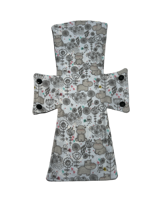 Stash Dash Event 2023 - Backed with Softshell Fleece Grey Hippos Limited Edition Cotton Single Night/Postpartum Pad - Tree Hugger Cloth Pads