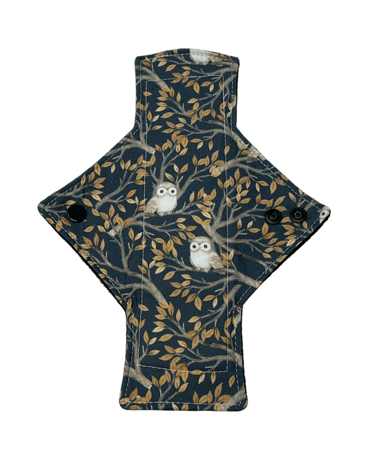 Autumn Owls Cotton Single Heavy Flow Day Pad - Tree Hugger Cloth Pads