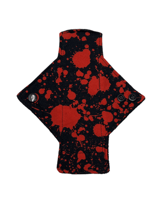 Black Blood Spatter Cotton Single Pantyliner - Tree Hugger Cloth Pads