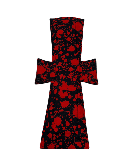 Black Blood Spatter Cotton Single Super Night/Postpartum Pad 16.5" - Tree Hugger Cloth Pads