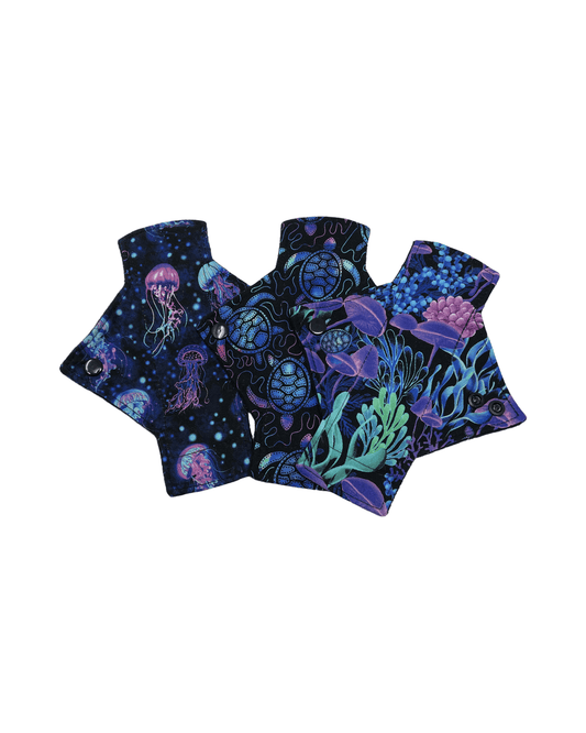 Black Light Cotton Pantyliner Set - Tree Hugger Cloth Pads
