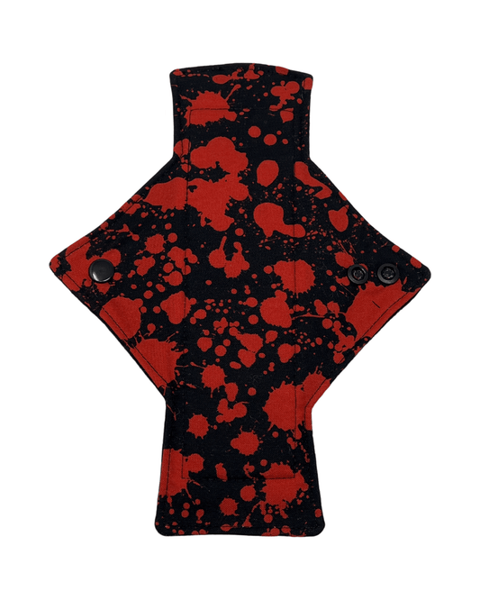 Black Spatter Cotton Single Heavy Flow Day Pad - Tree Hugger Cloth Pads