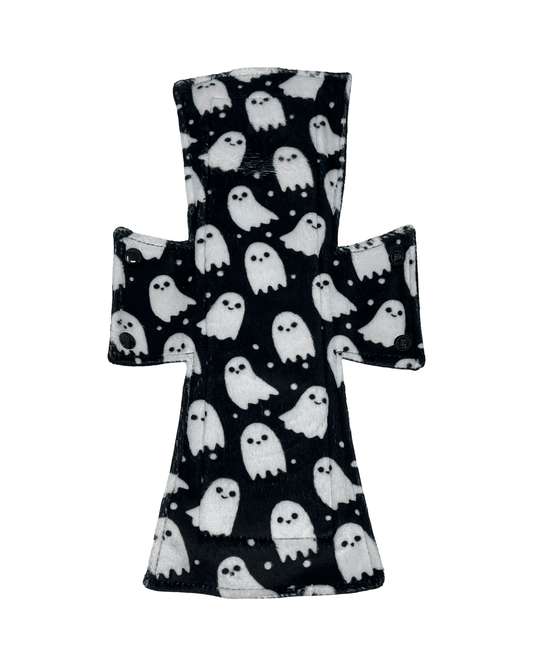 Black & White Ghosts Limited Edition Minky Single Night/Postpartum Pad - Tree Hugger Cloth Pads