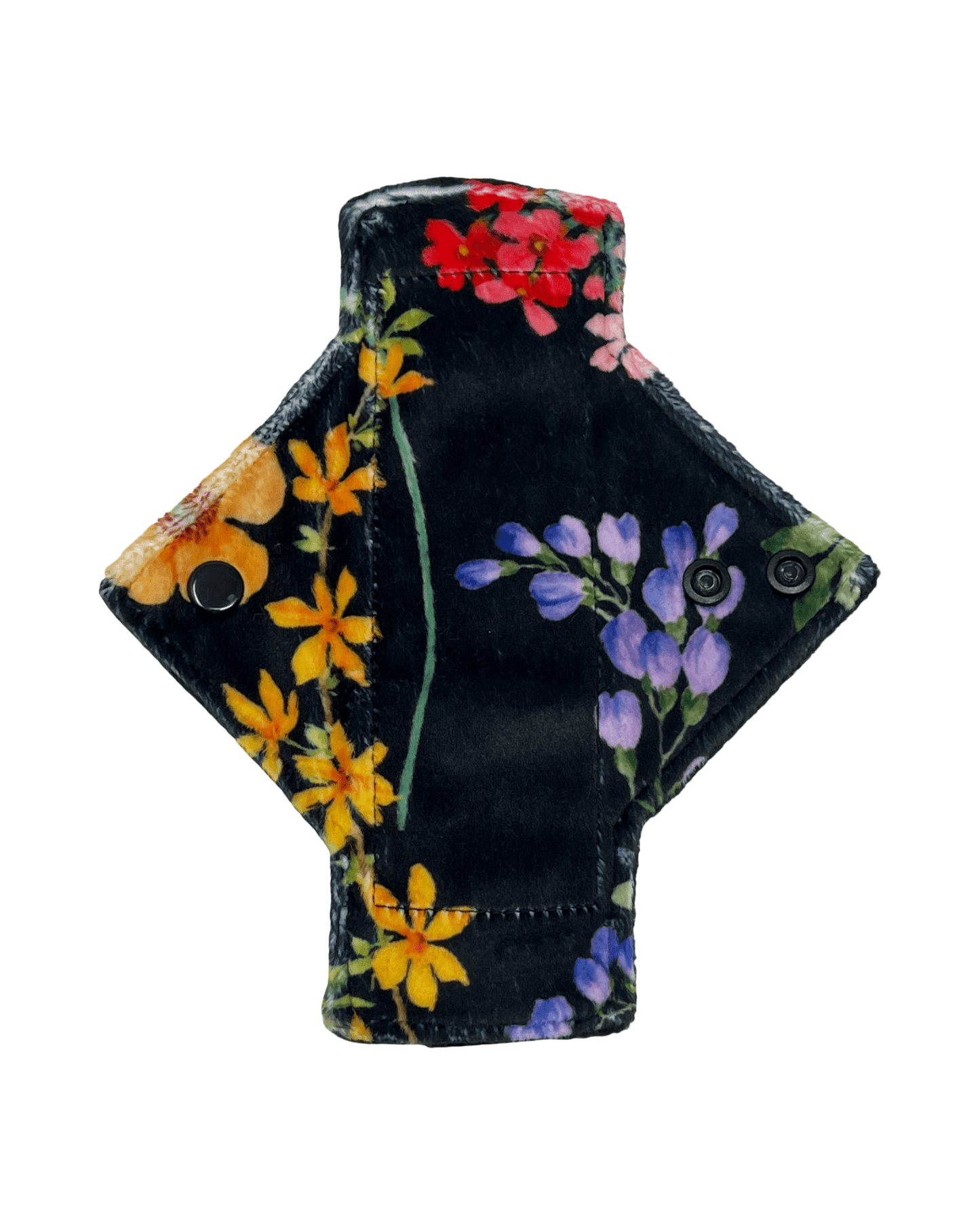 Black Wild Flowers Single Minky Pantyliner - Tree Hugger Cloth Pads