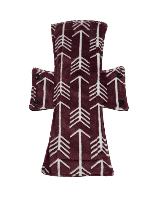 Burgundy Arrow Minky Single Night/Postpartum Pad - Tree Hugger Cloth Pads