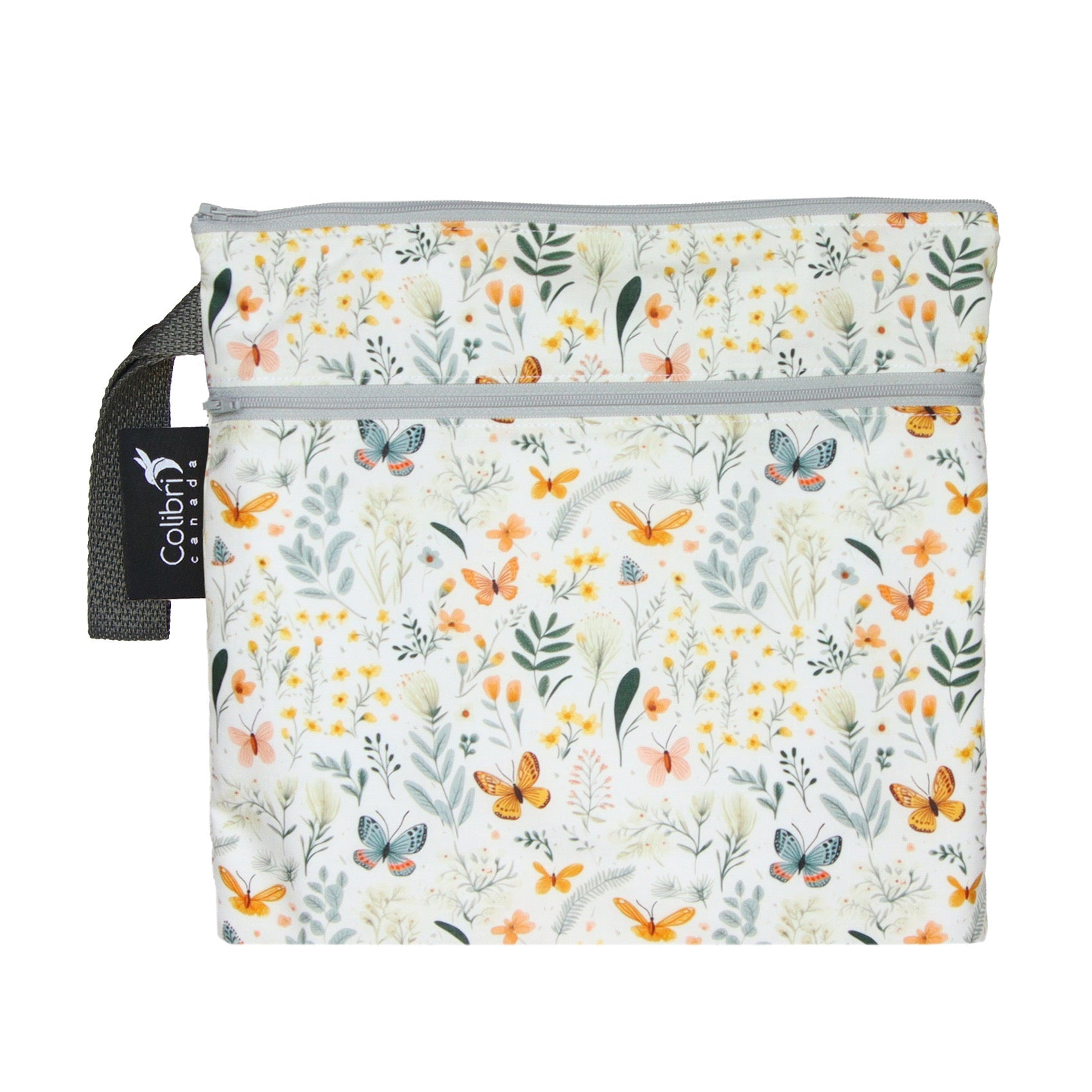 Colibri Butterfly Garden Dual Pocket Square Wet Bag - Tree Hugger Cloth Pads