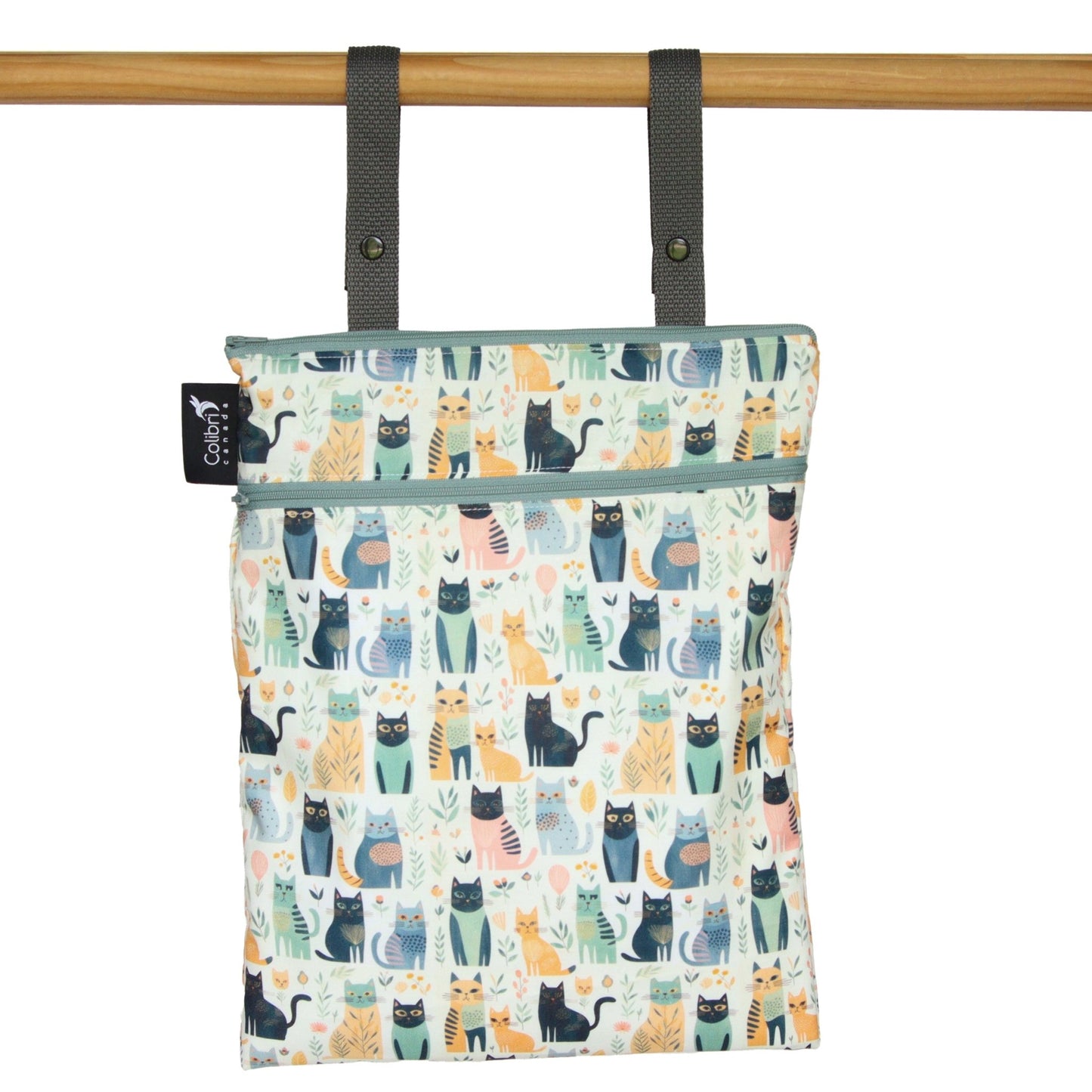 Colibri Cats Bathroom Dual Wet/Dry Bag - Tree Hugger Cloth Pads
