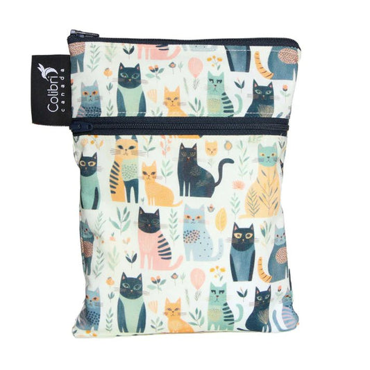Colibri Cats Dual Pocket Purse Sized Wet Bag - Tree Hugger Cloth Pads