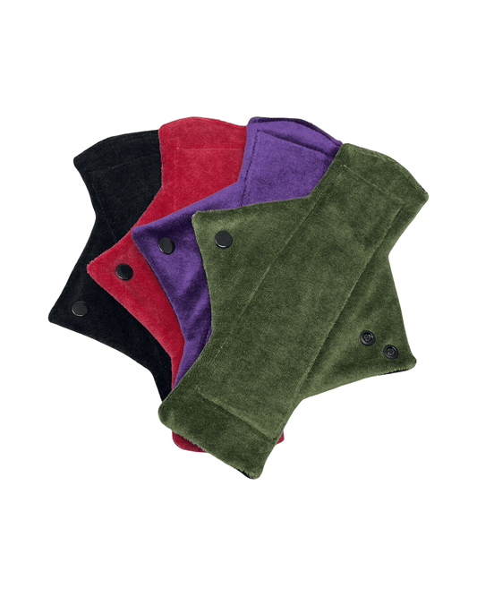 Dark Coloured Bamboo Heavy Flow Day Pads x4 - Tree Hugger Cloth Pads