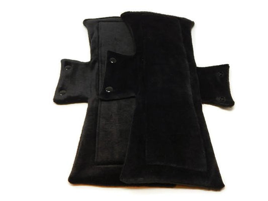 *Discontinued* Solid Jet Black Dyed Bamboo *Light Flow* Night Pads x2 - Tree Hugger Cloth Pads
