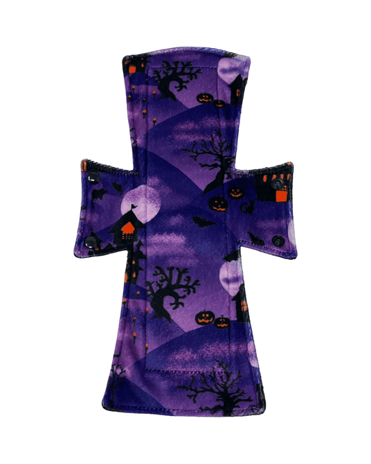 *Discounted* Imperfect Print Placement Spooky Castles Limited Edition Minky Single Night/Postpartum Pad - Tree Hugger Cloth Pads
