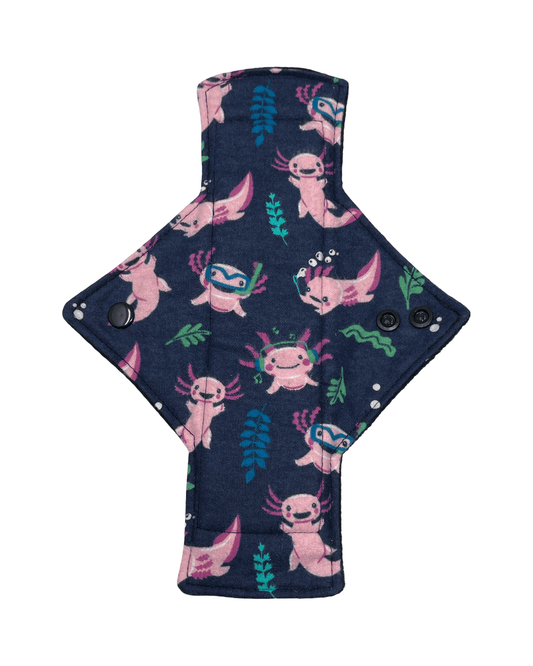 Flannel Axolotl Limited Edition Cotton Single Heavy Flow Day Pad - Tree Hugger Cloth Pads
