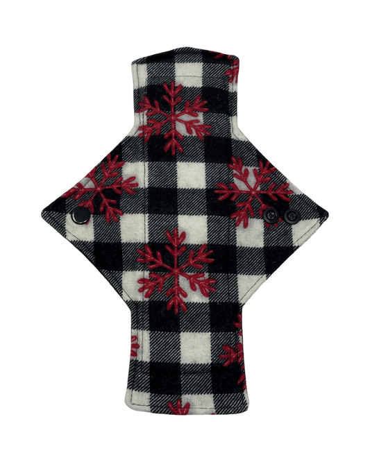Flannel Black & White Plaid Limited Edition Cotton Single Light Flow Day Pad - Tree Hugger Cloth Pads