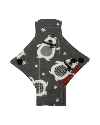 Flannel Polar Bears Cotton Single Pantyliner - Tree Hugger Cloth Pads
