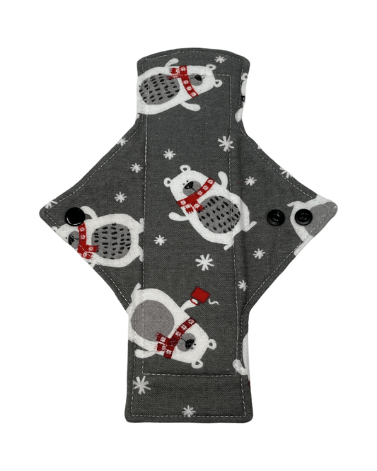 Flannel Polar Bears Limited Edition Cotton Single Heavy Flow Day Pad - Tree Hugger Cloth Pads