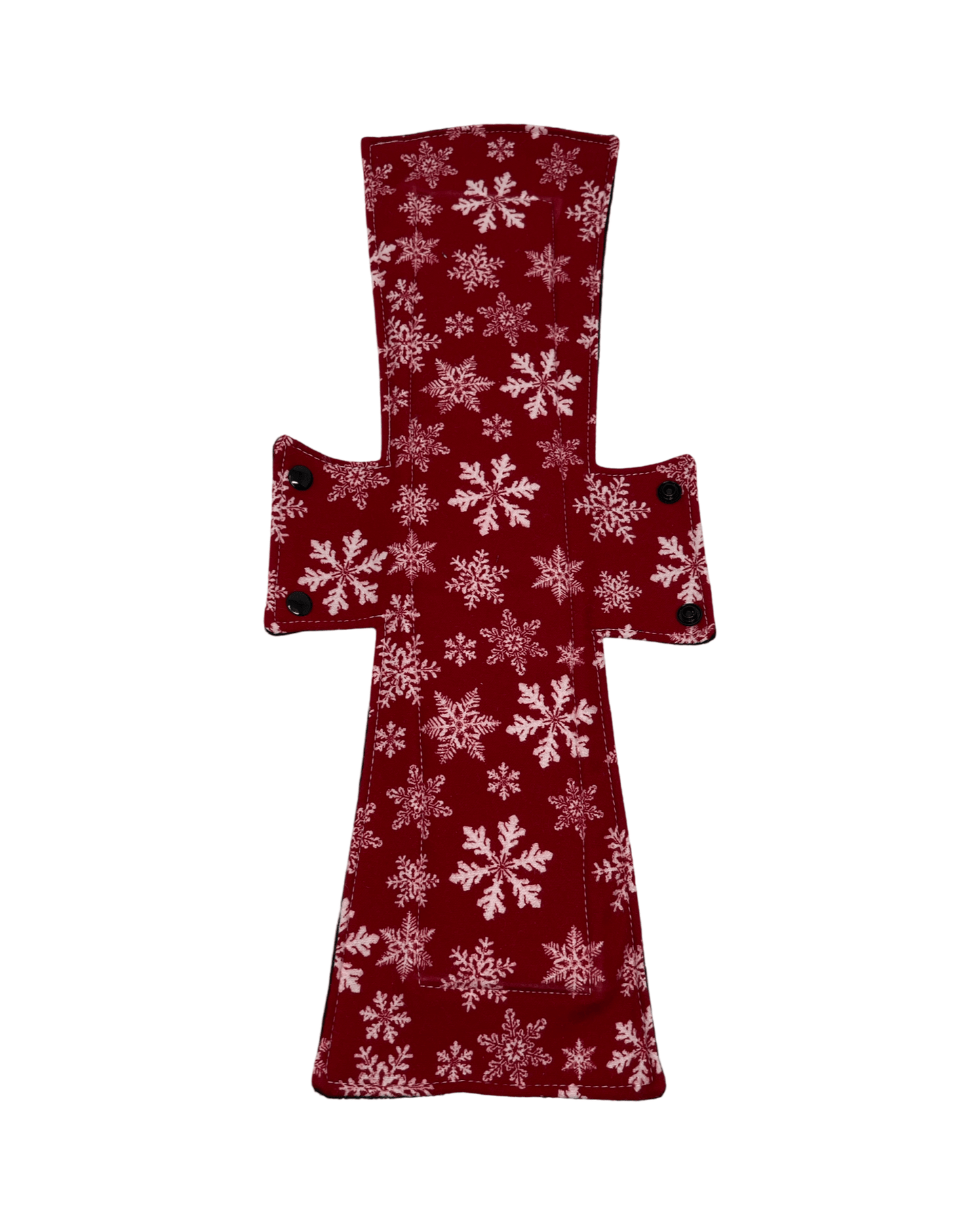 Flannel Red Snowflakes Single Super Night/Postpartum Pad 16.5" - Tree Hugger Cloth Pads