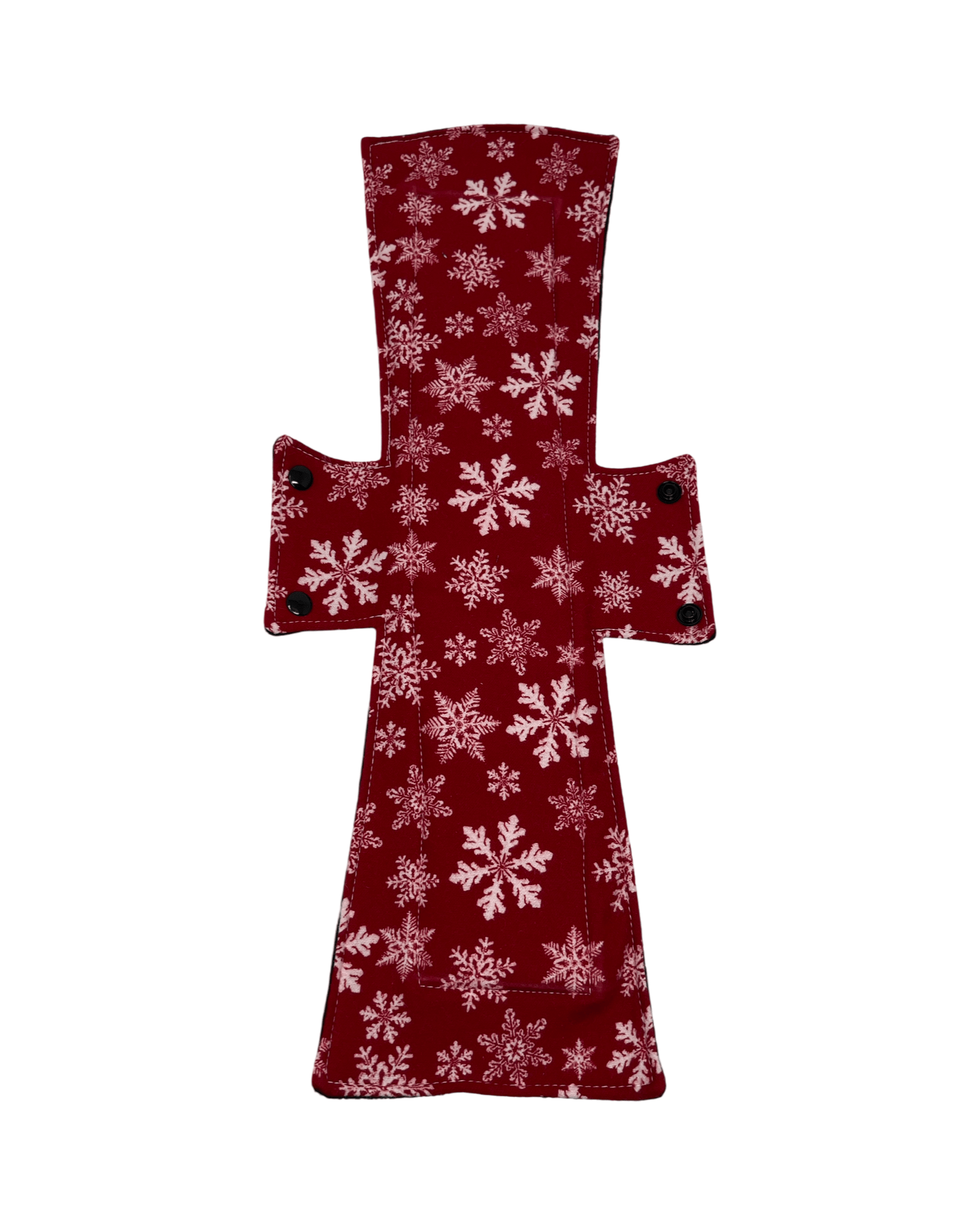 Flannel Red Snowflakes Single Super Night/Postpartum Pad 16.5" - Tree Hugger Cloth Pads