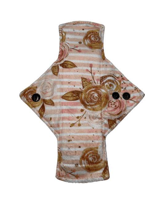 Gold Roses Limited Edition Minky Single Light Flow Day Pad - Tree Hugger Cloth Pads