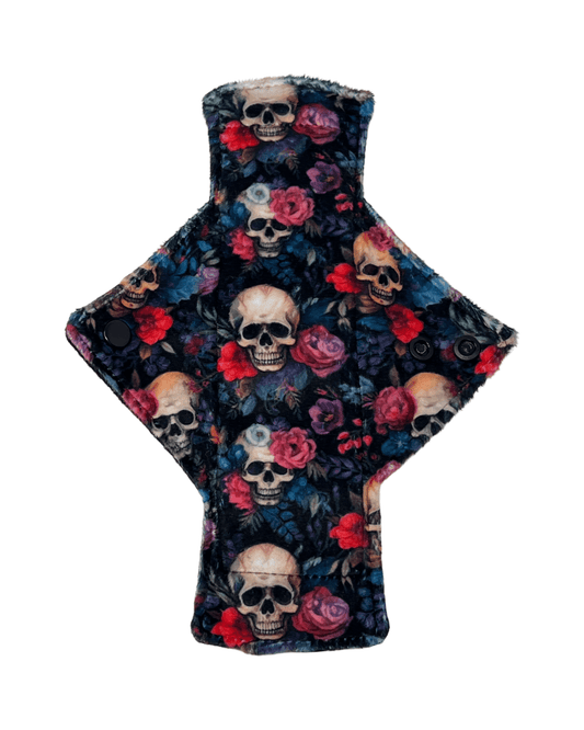 Goth Skulls Limited Edition Minky Single Heavy Flow Day Pad - Tree Hugger Cloth Pads
