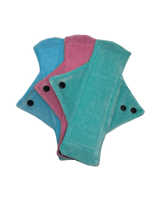 Light Coloured Bamboo Heavy Flow Day Pads x3 - Tree Hugger Cloth Pads