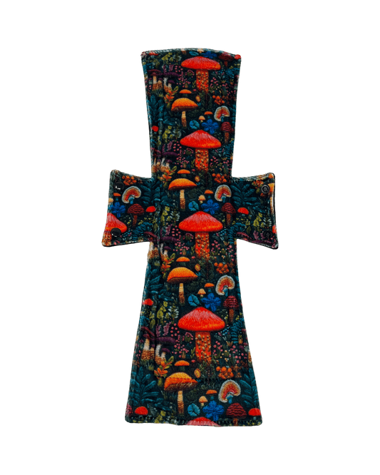 Mushroom Forest Minky Single Super Night/Postpartum Pad 16.5" - Tree Hugger Cloth Pads