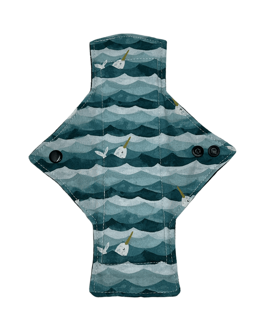 Narwhal Cotton Single Light Flow Day Pad - Tree Hugger Cloth Pads
