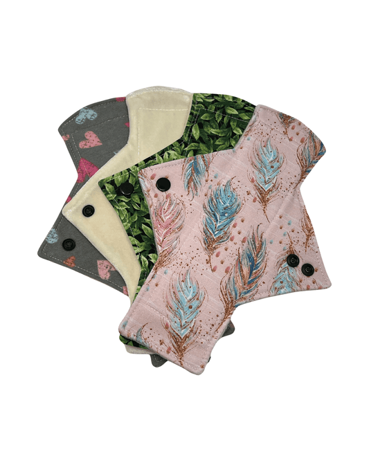 Natural Fabrics Sampler - Surprise Print Light Flow Pad Set of 4 - Tree Hugger Cloth Pads