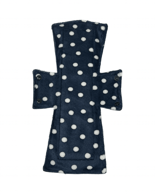 Navy Dot Minky Single Night/Postpartum Pad - Tree Hugger Cloth Pads