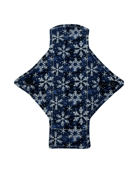 Navy Snowflakes Cotton Single Pantyliner - Tree Hugger Cloth Pads