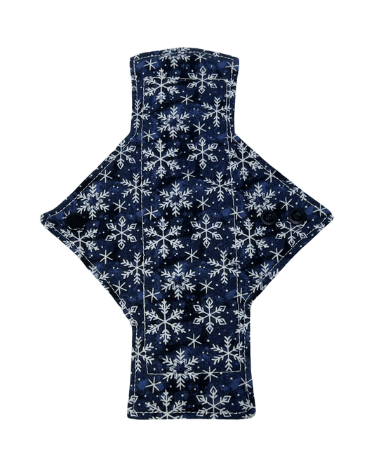 Navy Snowflakes Limited Edition Cotton Single Heavy Flow Day Pad - Tree Hugger Cloth Pads