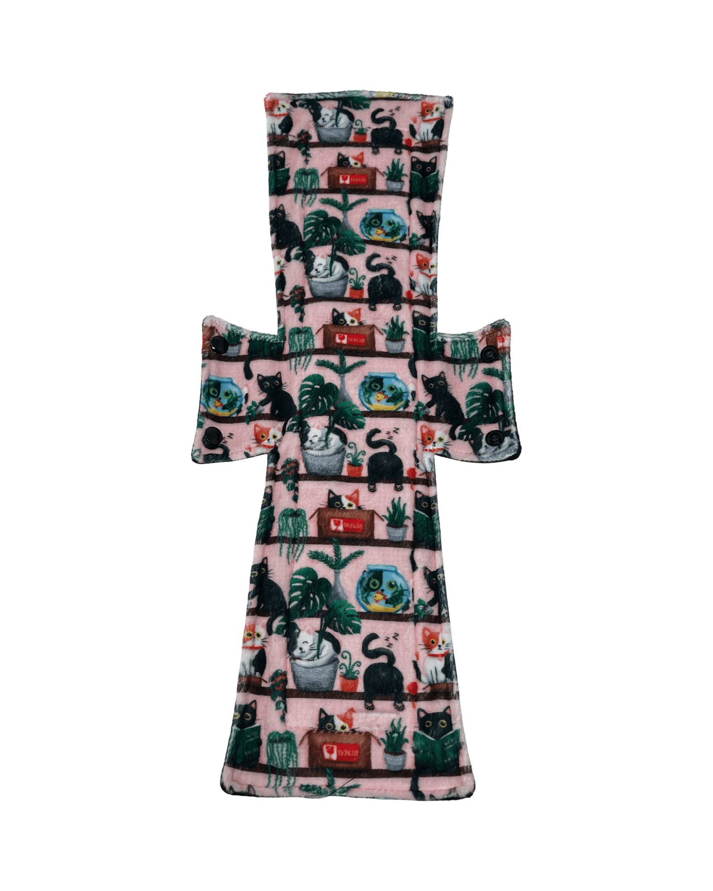 Plant Cats Minky Single Super Night/Postpartum Pad 16.5" - Tree Hugger Cloth Pads