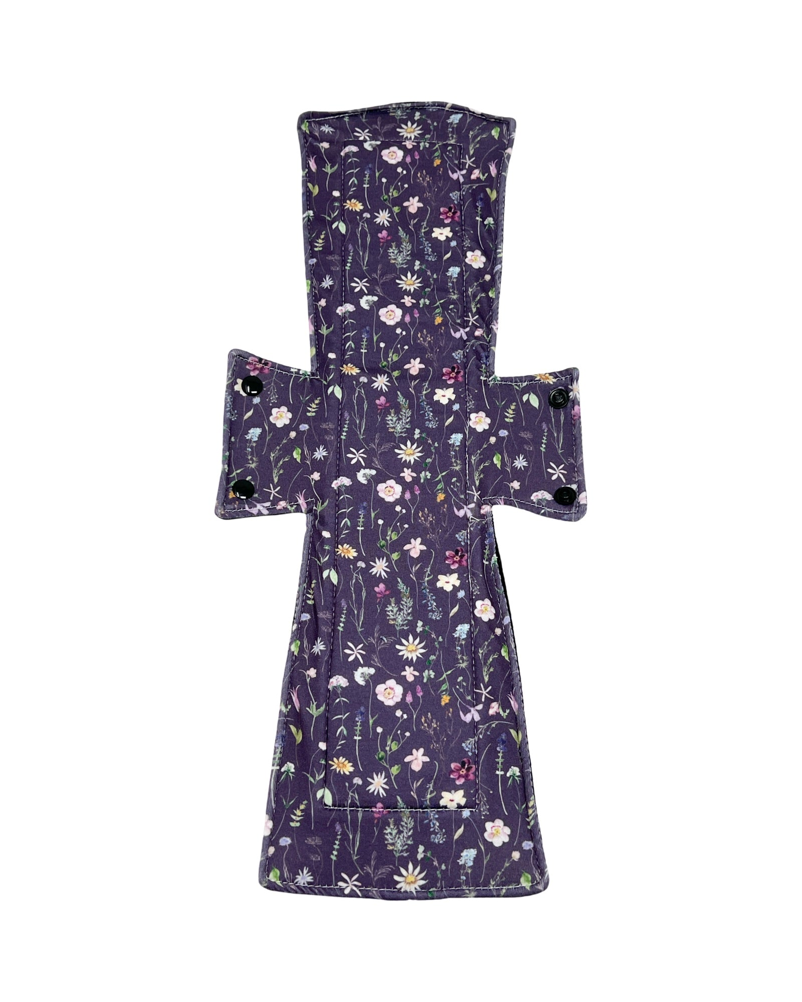Plum Wildflowers Jersey Single Super Night/Postpartum Pad 16.5" - Tree Hugger Cloth Pads