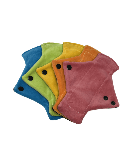 Rainbow Organic Cotton Velour Pantyliners x5 - Tree Hugger Cloth Pads