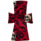 Red Damask Skulls Minky Single Night/Postpartum Pad - Tree Hugger Cloth Pads