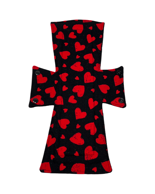 Red Hearts Limited Edition Cotton Single Night/Postpartum Pad - Tree Hugger Cloth Pads