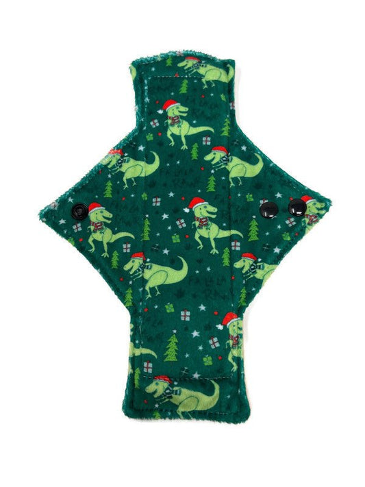 Santa Dinos Limited Edition Minky Single Light Flow Day Pad - Tree Hugger Cloth Pads
