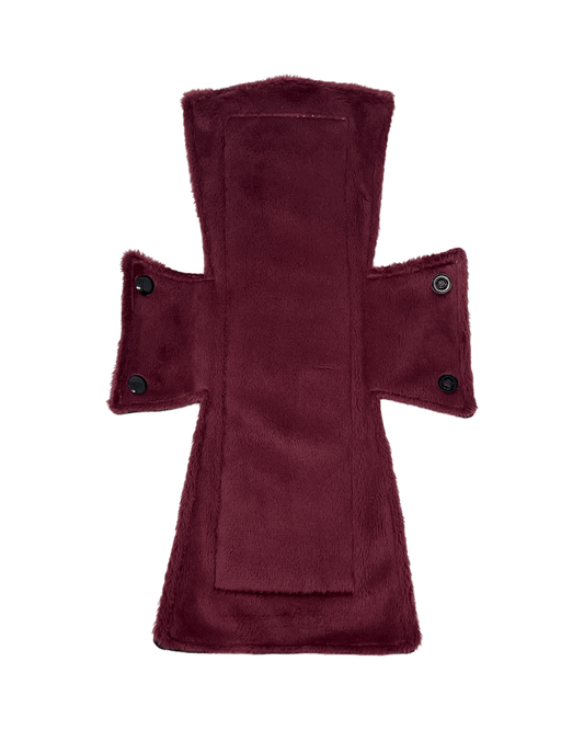 Solid Burgundy Minky Single Night/Postpartum Pad - Tree Hugger Cloth Pads