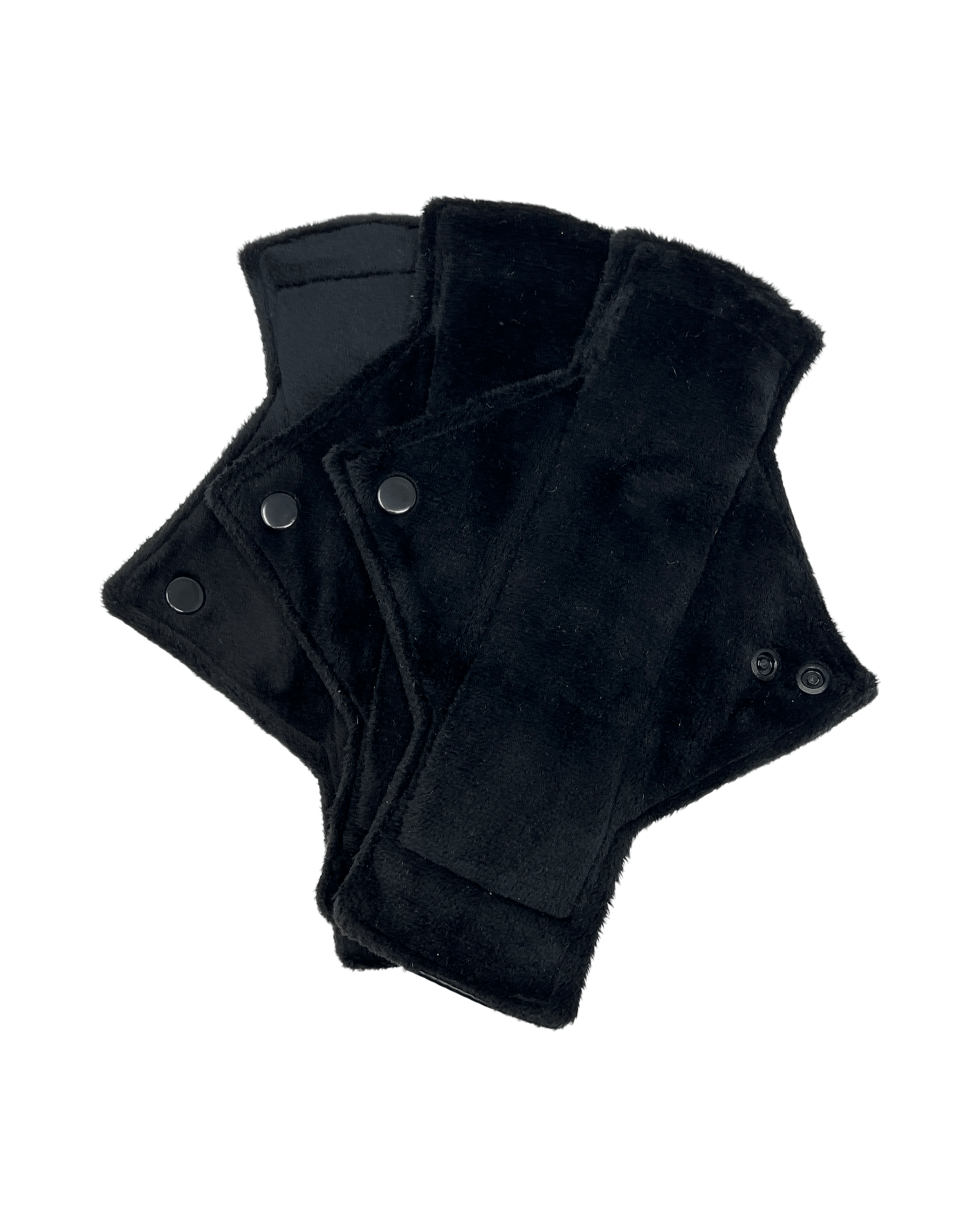 Solid Jet Black Minky Heavy Flow Day Pads - Tree Hugger Cloth Pads