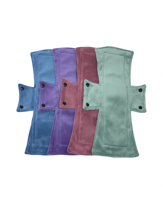 Spring Solid Minky Night/Postpartum Pad Set of 4 - Tree Hugger Cloth Pads