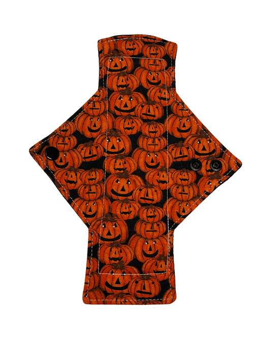 Stacked Jack - o’ - lanterns Limited Edition Cotton Single Light Flow Day Pad - Tree Hugger Cloth Pads